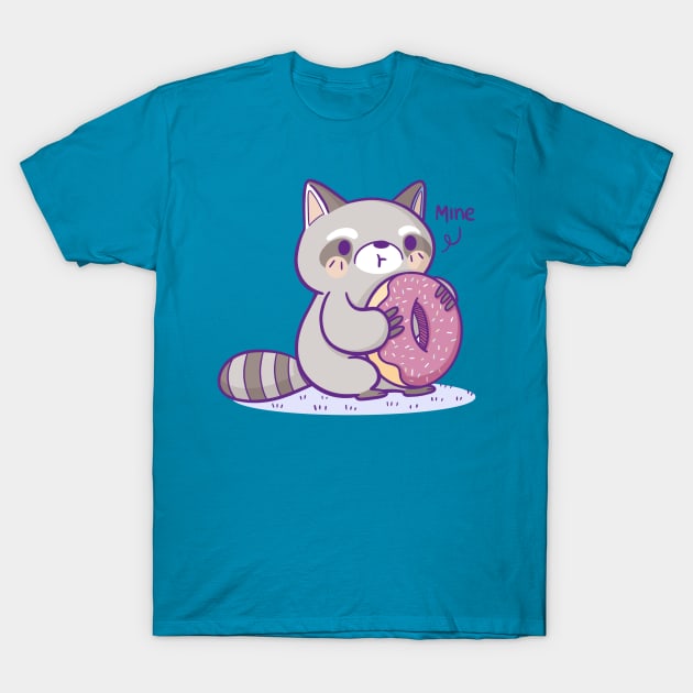 Raccoon With a Donut T-Shirt by TaylorRoss1